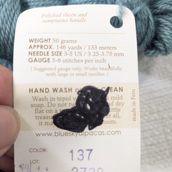 Blue Sky Fibers ALPACA SILK Yarn Color 137 BLUE Sapphire Sport set 292g total - Picture 3 of 5